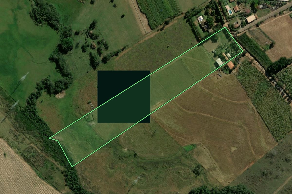 Imagem de satélite do imóvel rural em Rio Claro (SP), com o contorno declarado no CAR desenhado por cima.
