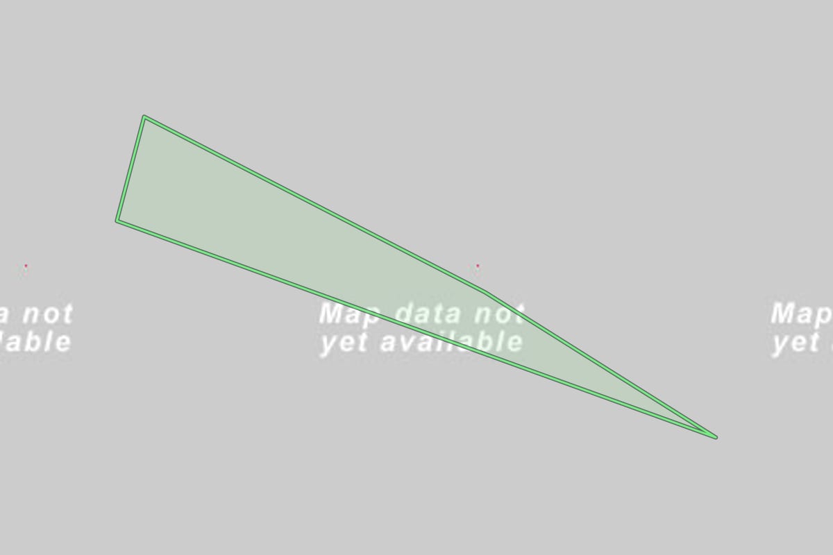 Imagem de satélite do imóvel rural em Salto Grande (SP), com o contorno declarado no CAR desenhado por cima.