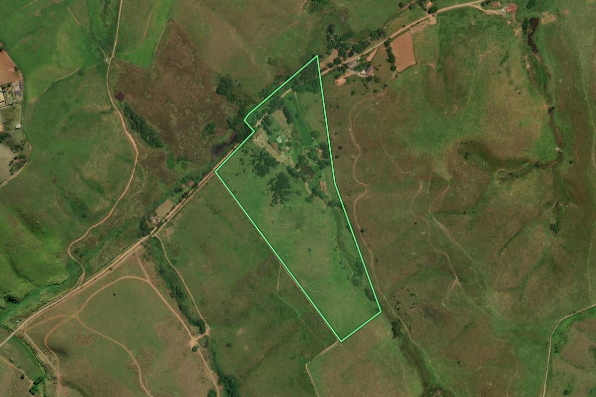 Imagem de satélite do imóvel rural em Santa Isabel (SP), com o contorno declarado no CAR desenhado por cima.