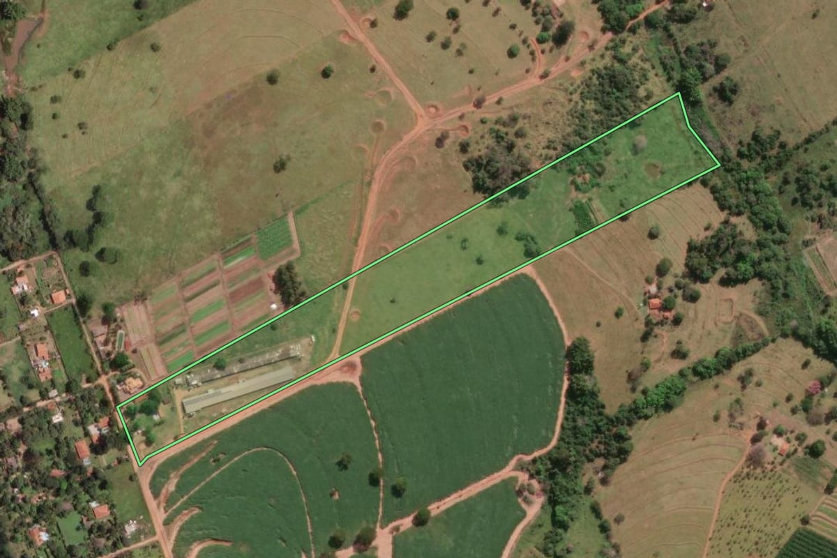 Imagem de satélite do imóvel rural em São José do Rio Preto (SP), com o contorno declarado no CAR desenhado por cima.