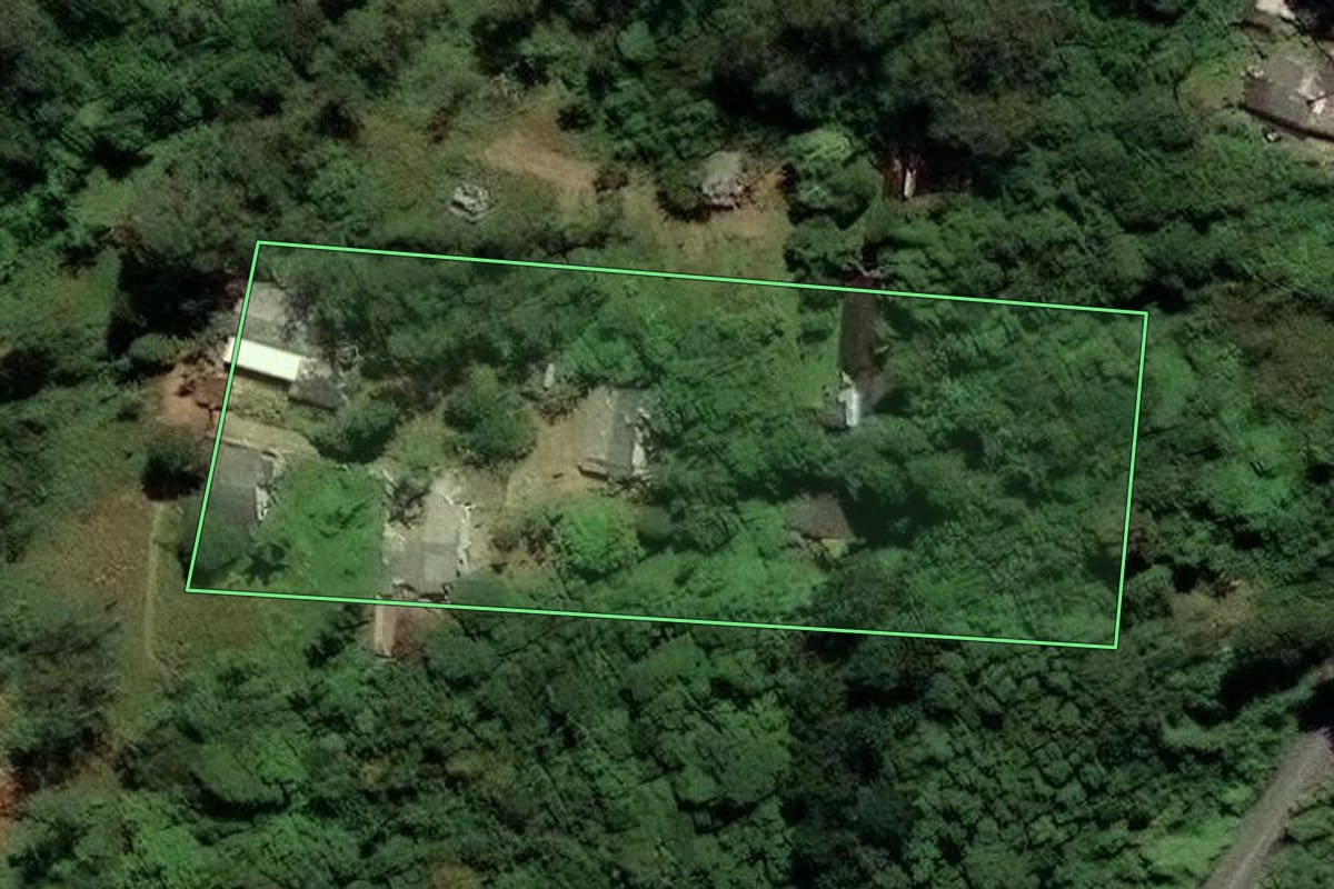 Imagem de satélite do imóvel rural em São Paulo (SP), com o contorno declarado no CAR desenhado por cima.