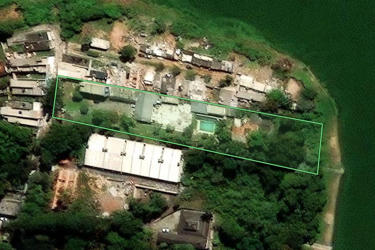 Imagem de satélite do imóvel rural em São Paulo (SP), com o contorno declarado no CAR desenhado por cima.