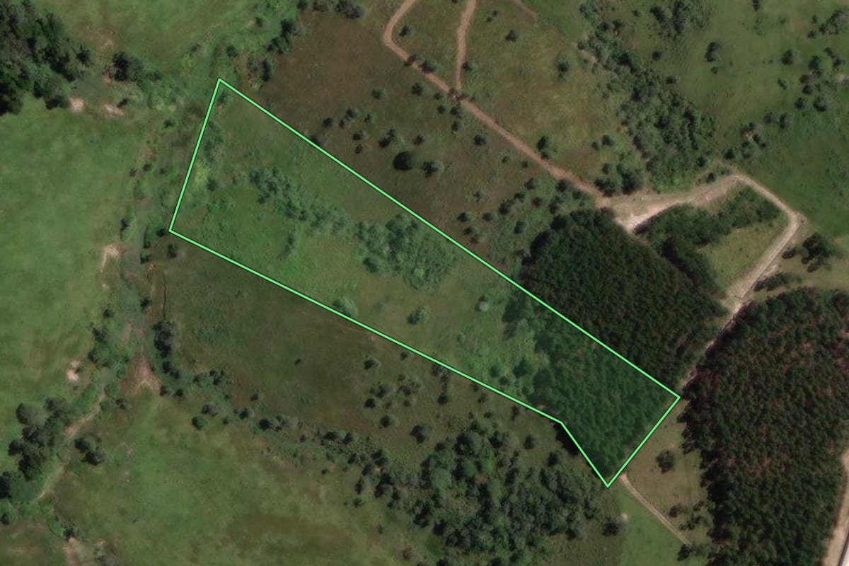 Imagem de satélite do imóvel rural em São Pedro (SP), com o contorno declarado no CAR desenhado por cima.