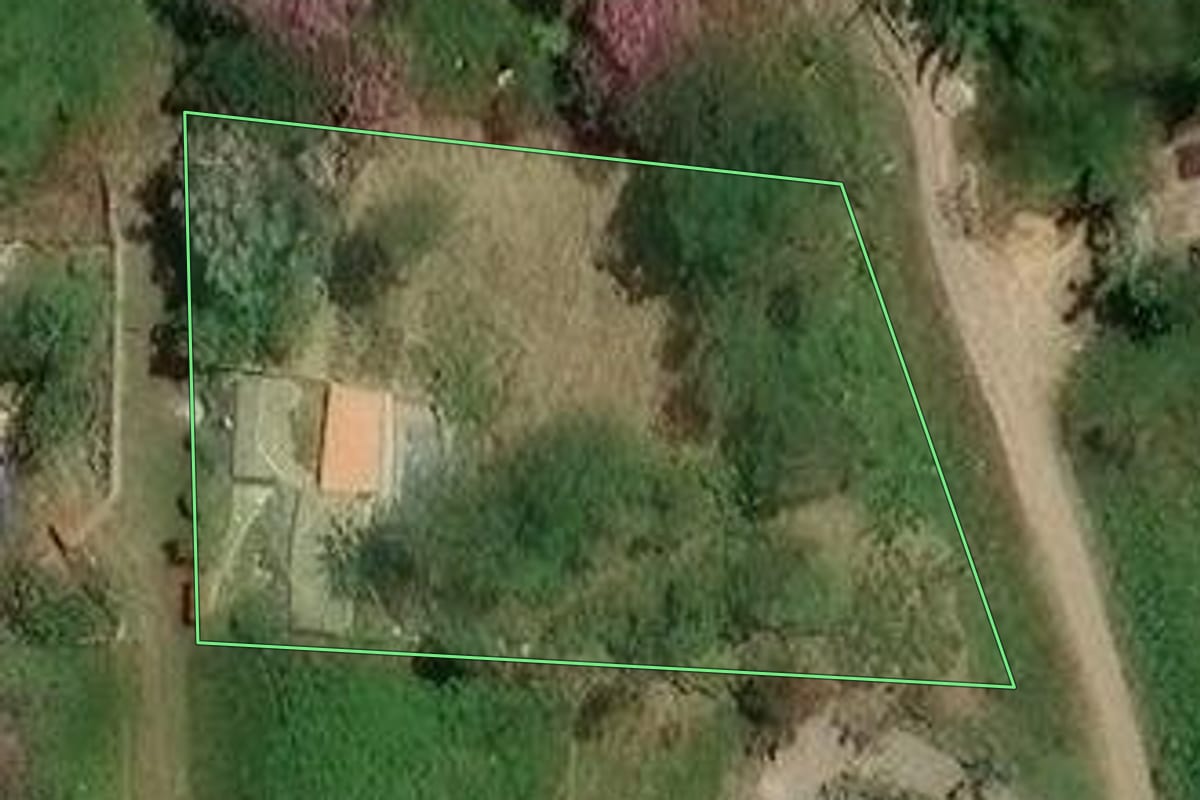 Imagem de satélite do imóvel rural em Suzano (SP), com o contorno declarado no CAR desenhado por cima.