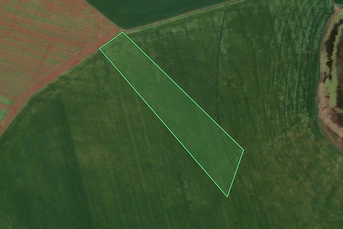 Imagem de satélite do imóvel rural em Taquarituba (SP), com o contorno declarado no CAR desenhado por cima.