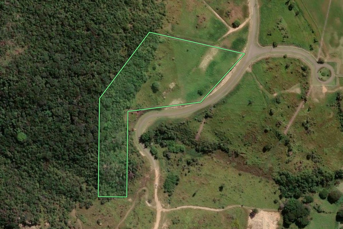 Imagem de satélite do imóvel rural em Valinhos (SP), com o contorno declarado no CAR desenhado por cima.